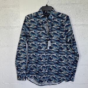 Paisley & Gray Men's Brian Slim Fit L/S button front Golden Wave small $95